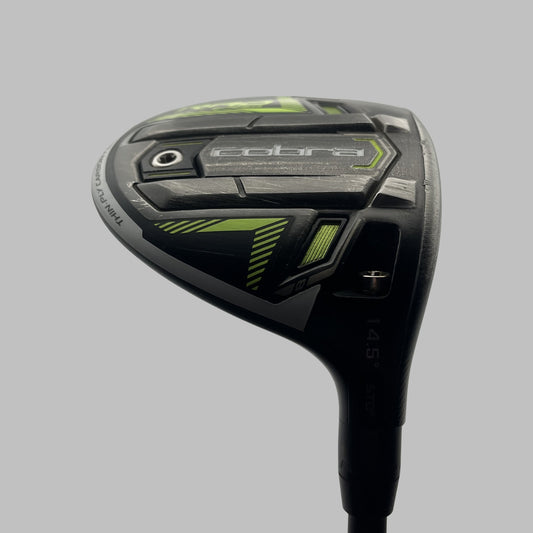 Begagnat Cobra King Radspeed fairwayträ 3 stiff med svart skaft och gröna detaljer